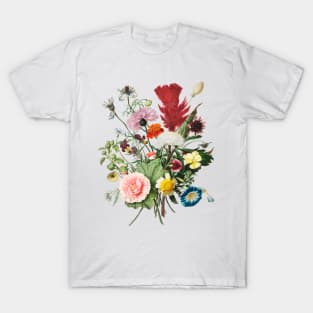 Vintage botanicals bouquet flowers roses daisy T-Shirt